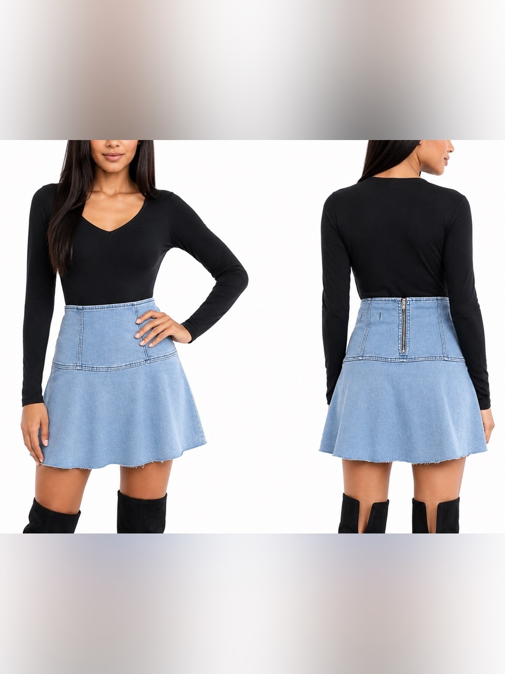 We the Free denim flare mini skirt, size 2